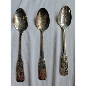International Silver Co Distinguished Americans Lot‎ of 3 Spoons